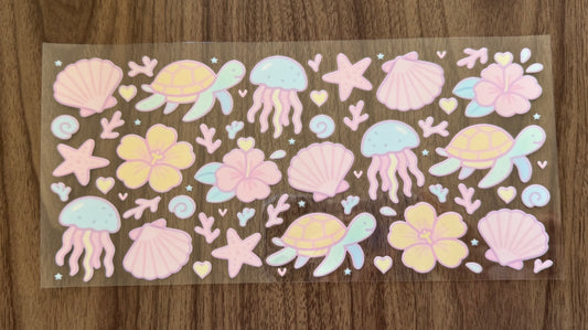Pastel Ocean Creatures Cup Wrap