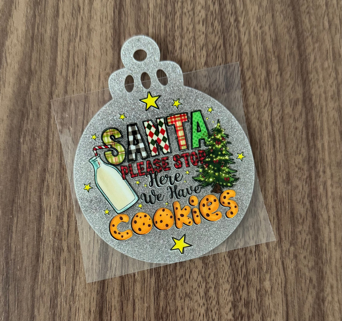 Santa We Have Cookies Circle Decal