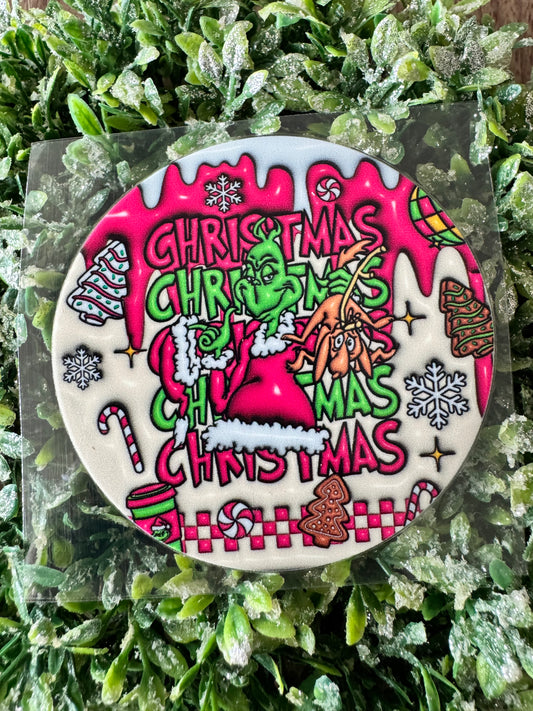 Christmas Christmas Green Guy Circle Decal
