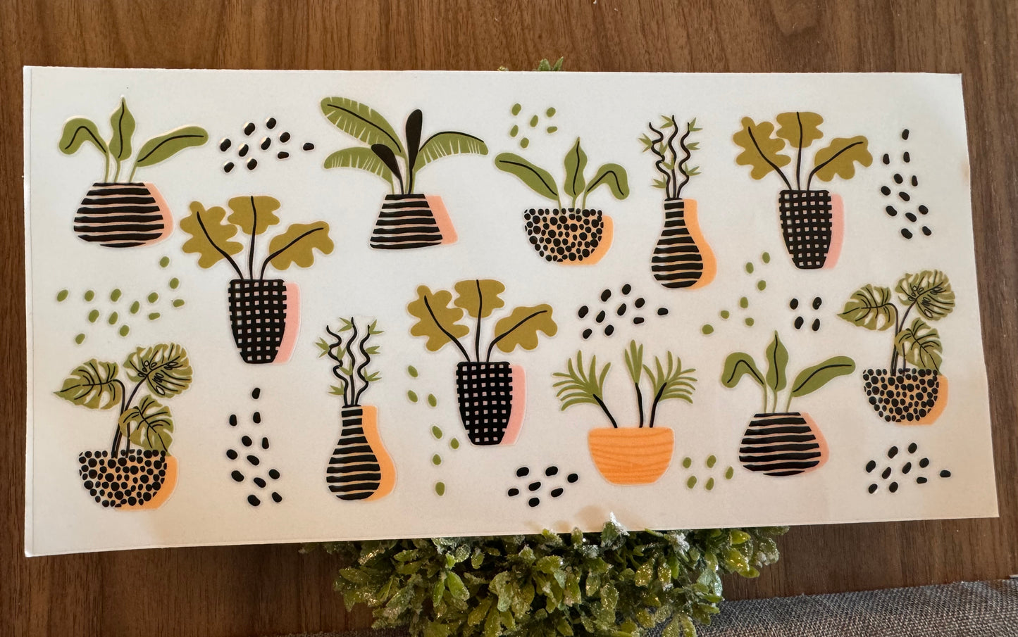 Cute Pattern Plants Cup Wrap