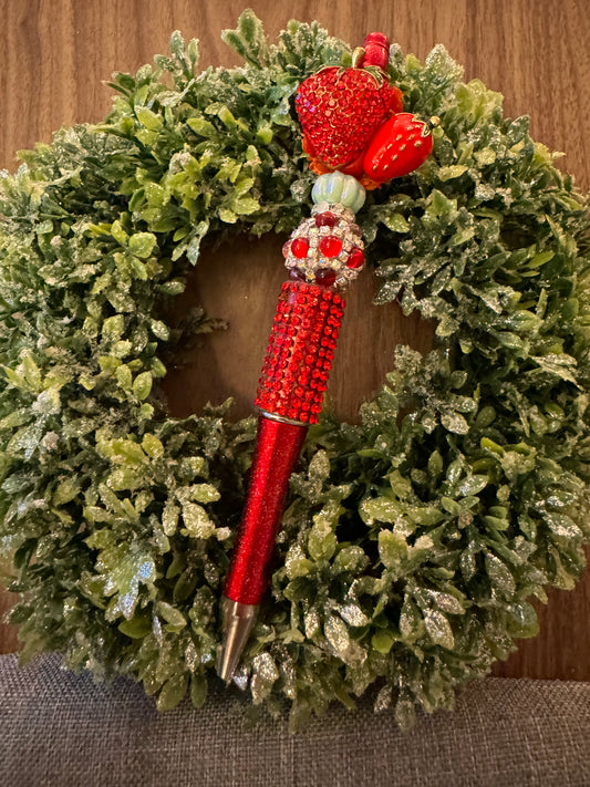 Rhinestone Strawberry Pen