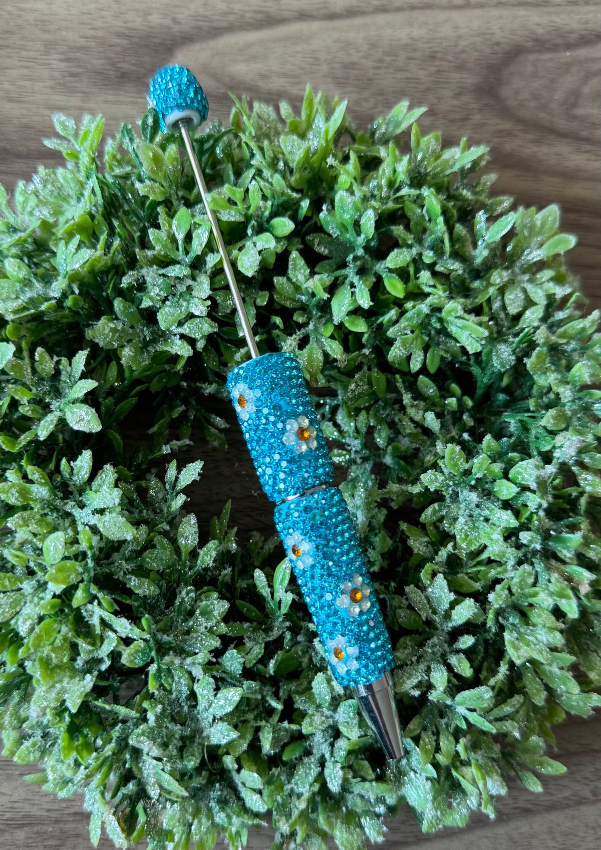 Light Blue Flowery Fancy Pen