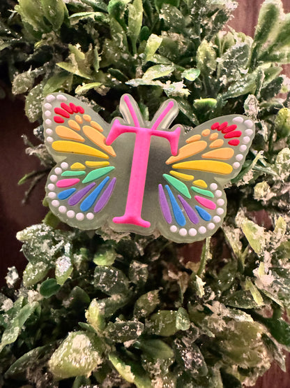 Butterfly Initial Shoe Charms