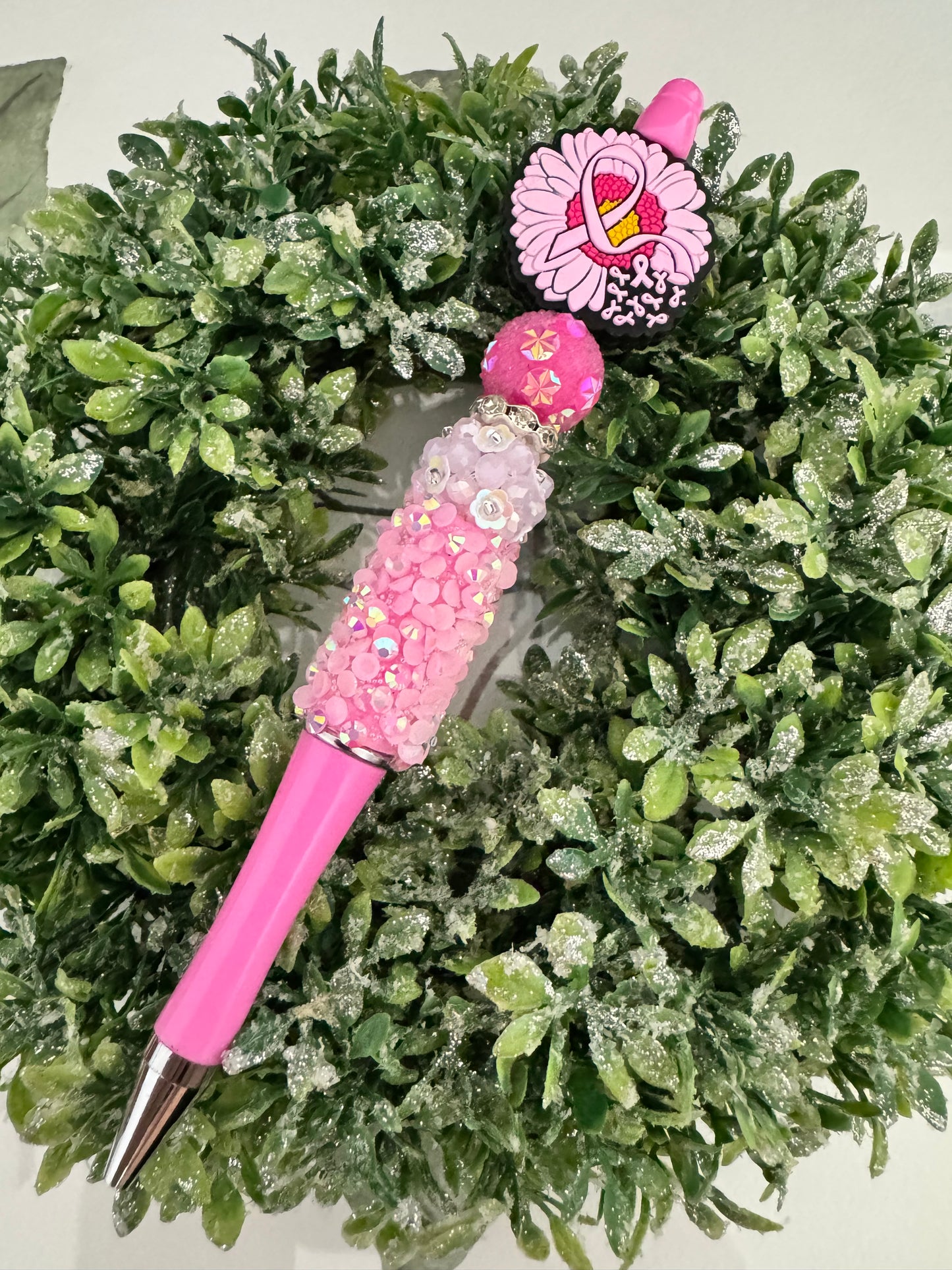 Pink Awareness Ribbon Sunflower Pen