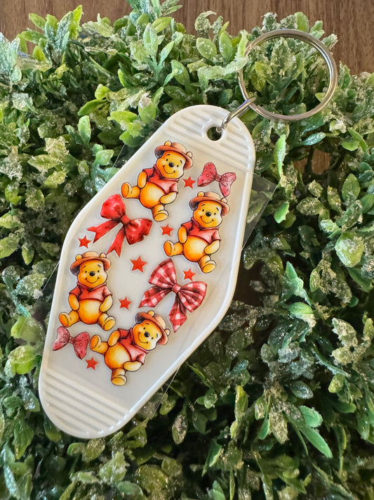 Honey Bear & Bows Keychain Decal