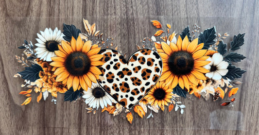 Flowery Cheetah Heart Cup Wrap