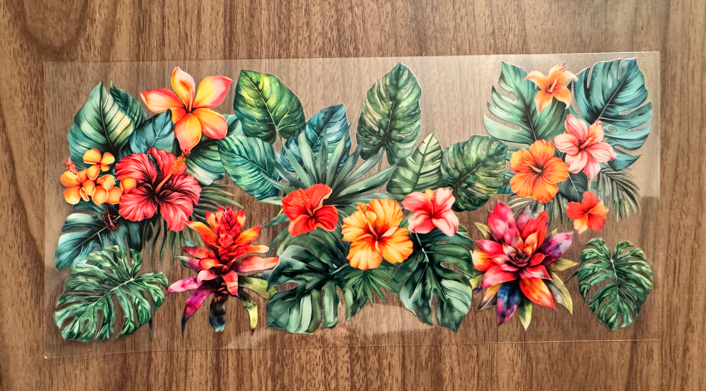 Flowery Palm Leaves Cup Wrap