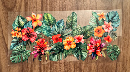 Flowery Palm Leaves Cup Wrap