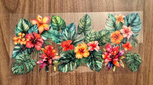 Flowery Palm Leaves Cup Wrap