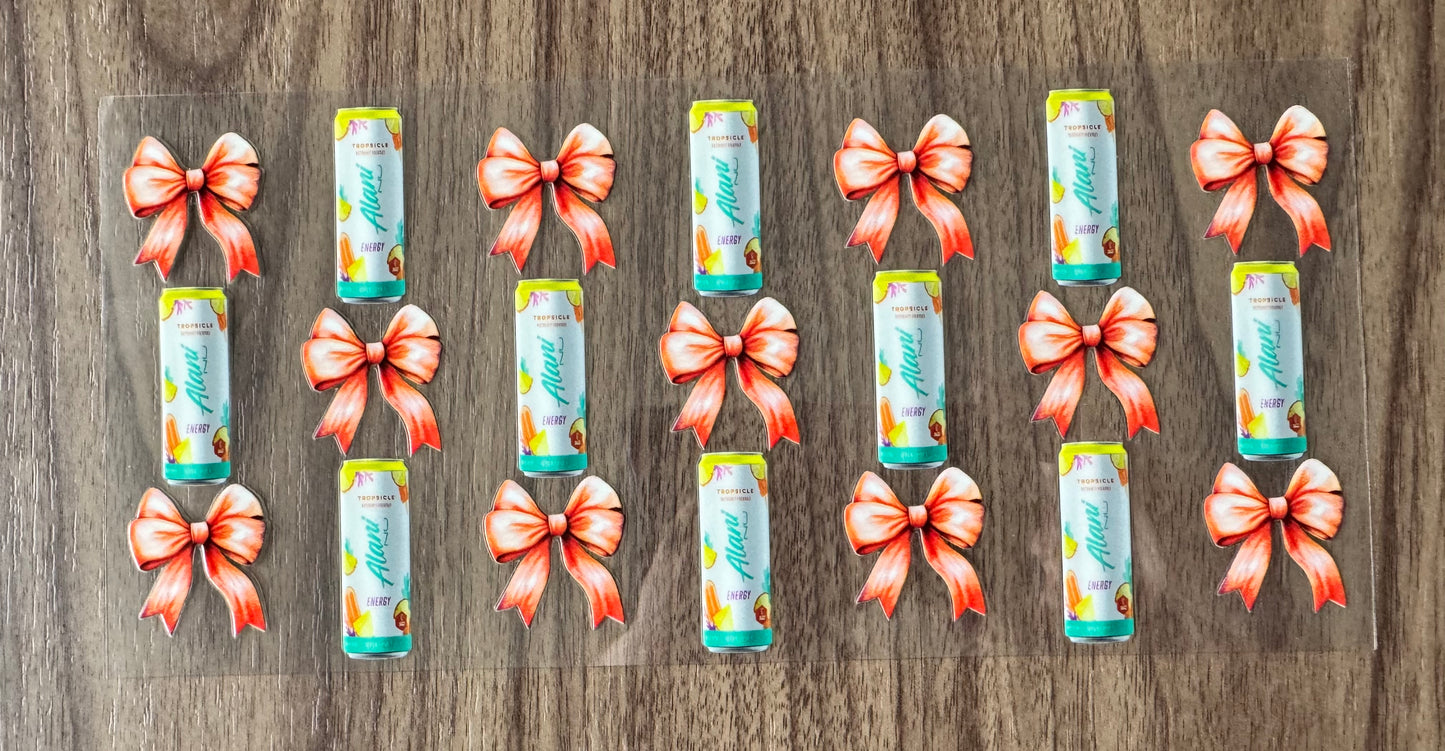 White/Orange Energy Drink Cup Wrap