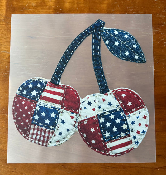 Patchwork Cherries Transfer
