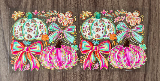 Colorful Pumpkins & Bows Cup Wrap