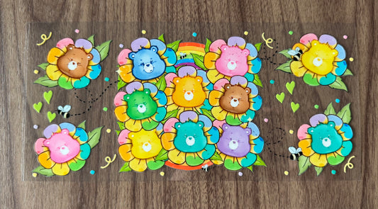 Colorful Flowery Bears Cup Wrap