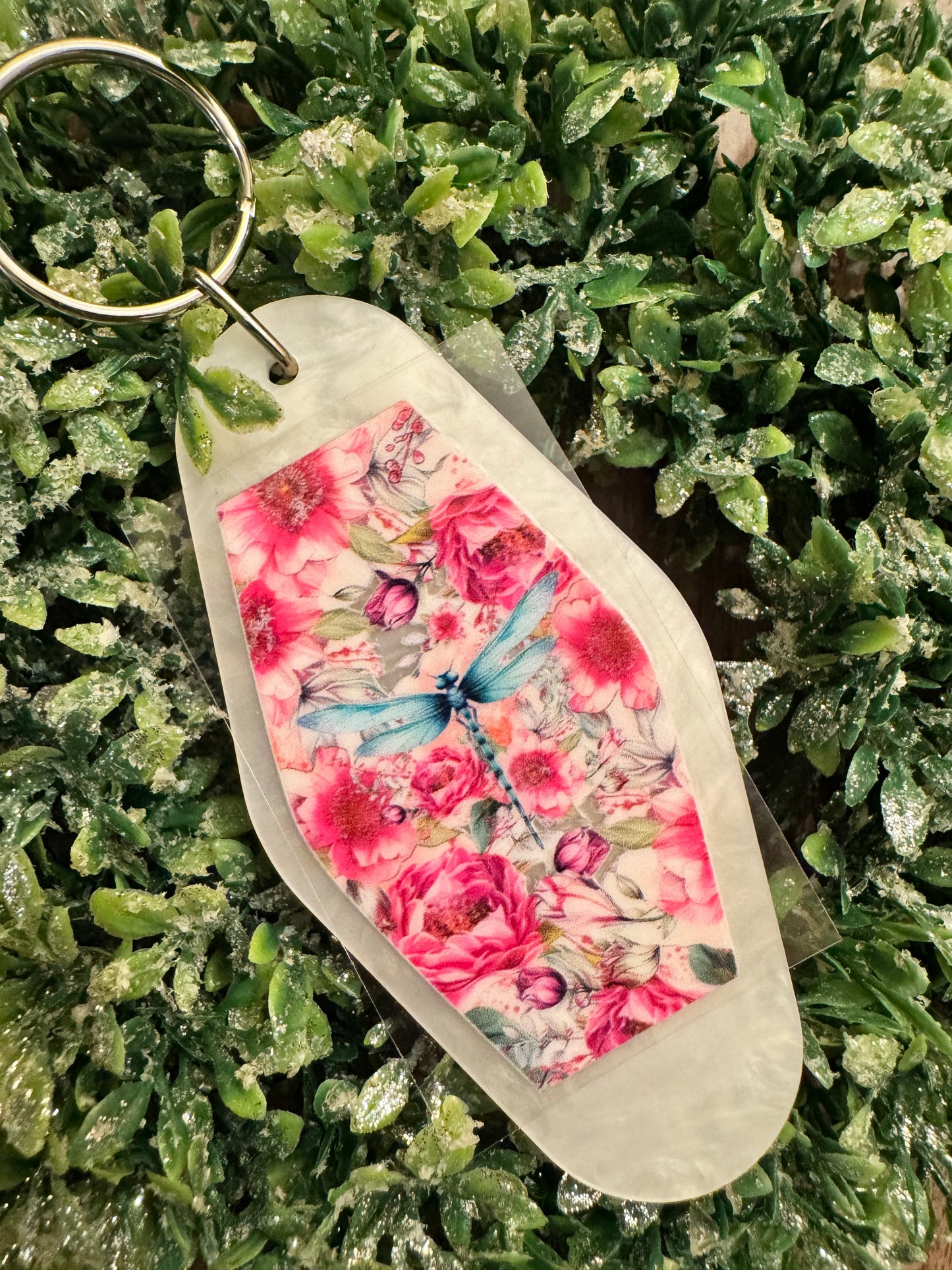 Flowery Dragonfly Keychain Decal