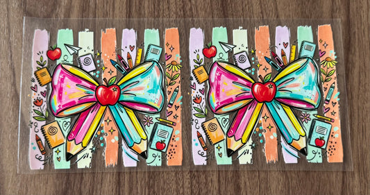 Colorful Teacher Bow Cup Wrap