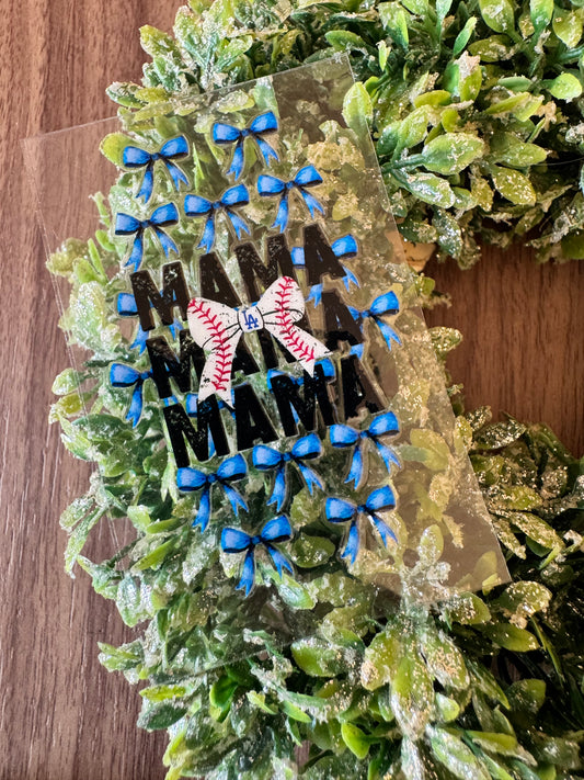 Baseball Mama Bows Keychain Decal