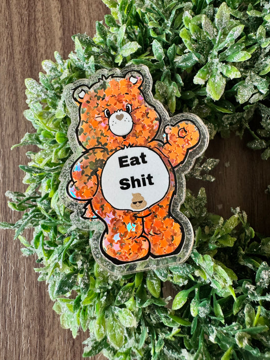 Orange Swear Bear Acrylic Shaker