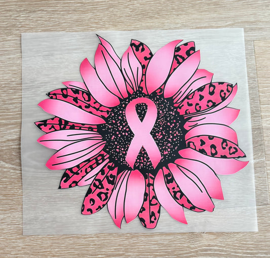 Pink Awareness Sunflower Transfer
