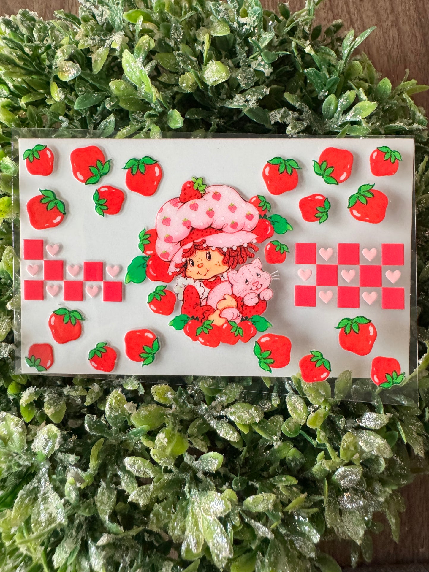 Checkered Berry Girl Card Wrap