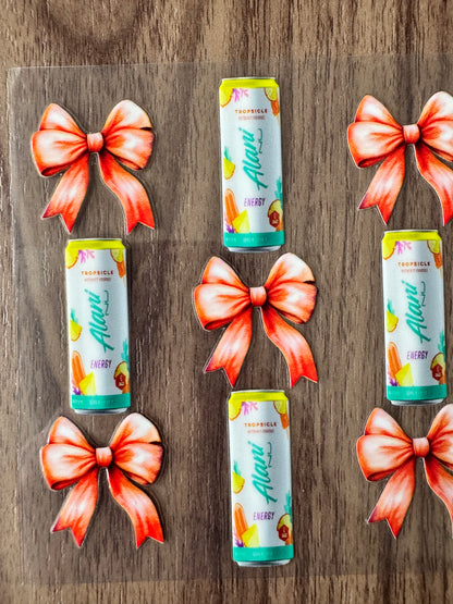 White/Orange Energy Drink Cup Wrap