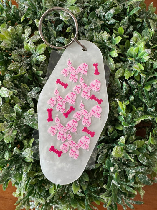 Pink Balloon Dog Keychain Decal
