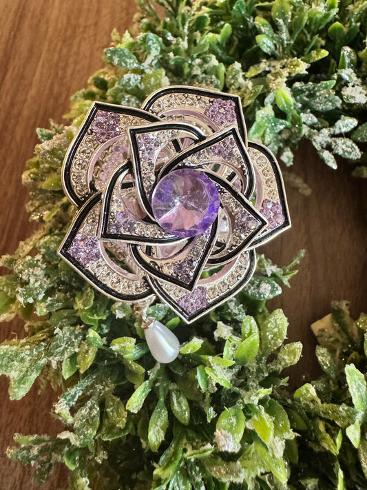 Purple Crystal Flower Topper