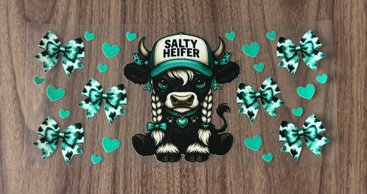 Teal Salty Heifer Cow Cup Wrap