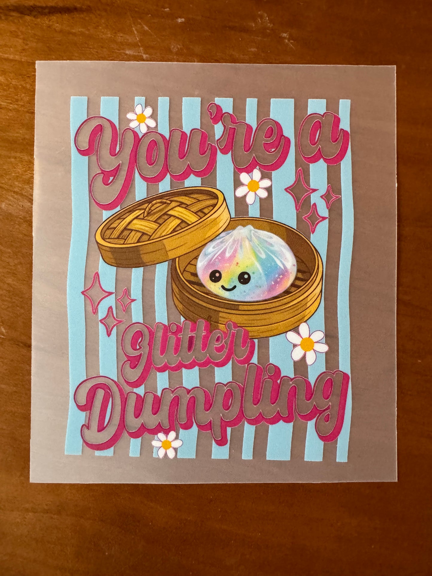 Blue Glitter Dumpling Transfer