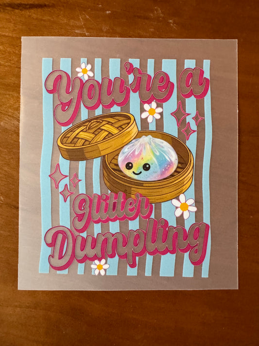 Blue Glitter Dumpling Transfer
