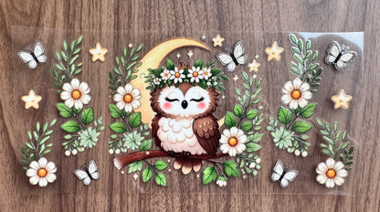 Cute Brown Owl Cup Wrap