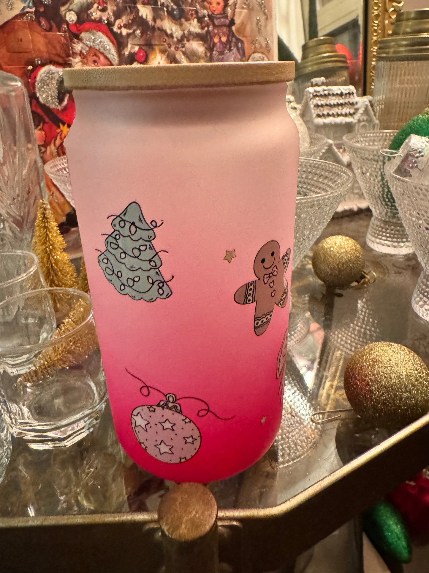 Pink Christmas Teacher Cup