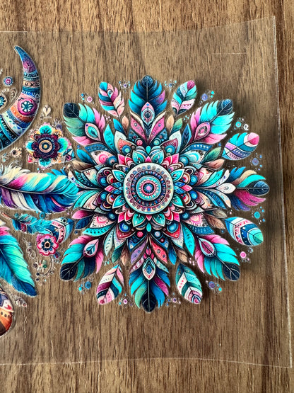 Blue Western Bull Skull Cup Wrap