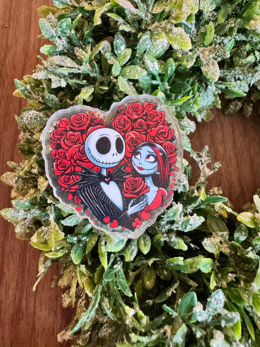 Rose Skeletons Heart Acrylic