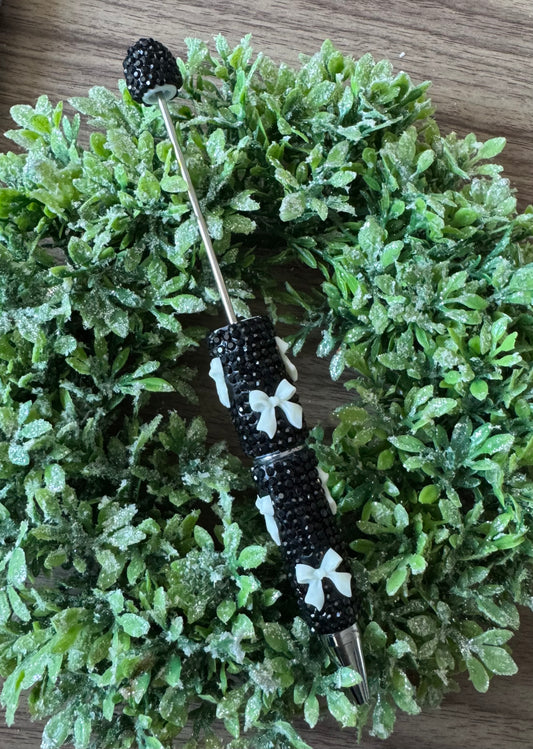Black/White Bow Fancy Pen