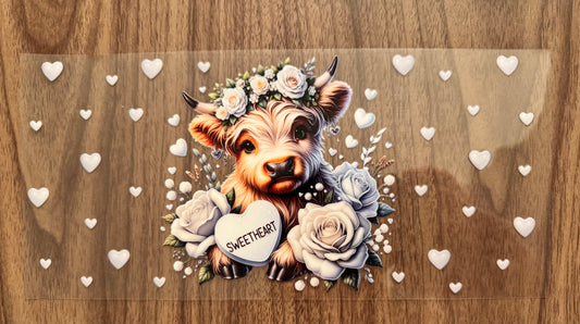 White Heart Cow Cup Wrap