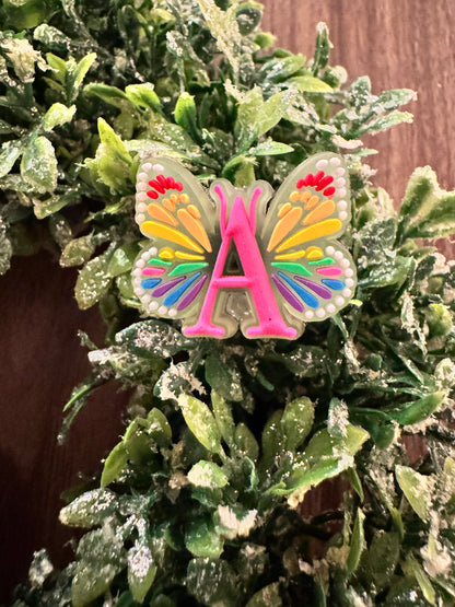 Butterfly Initial Shoe Charms