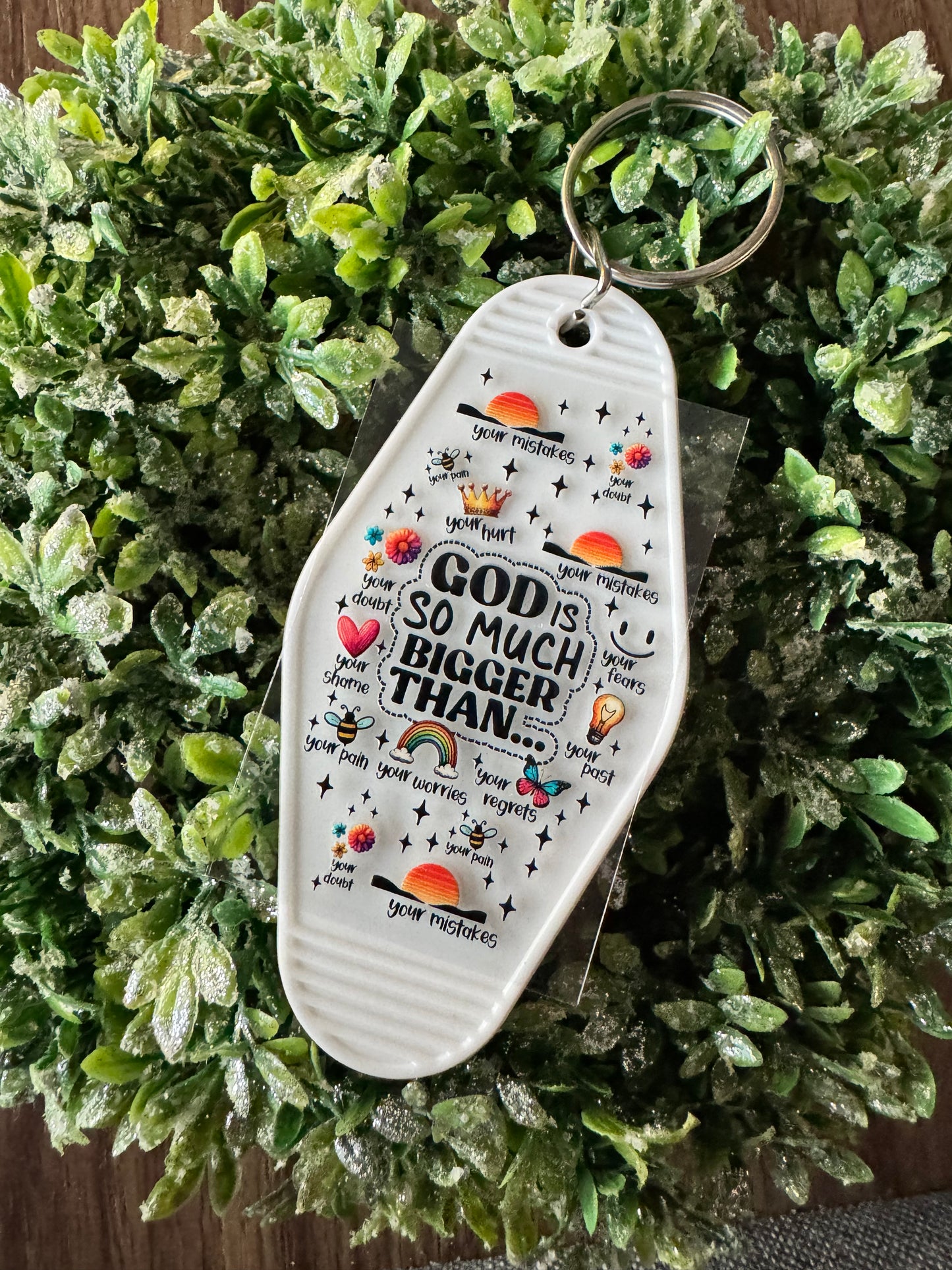 God is Bigger Than Keychain Decal