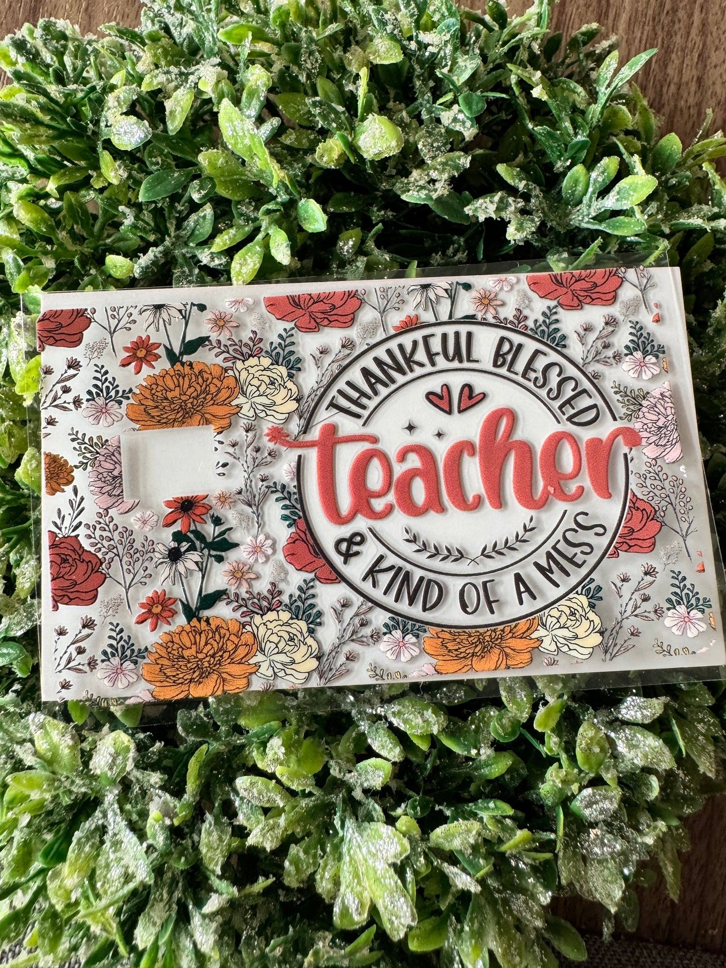Flowery Teacher Card Wrap
