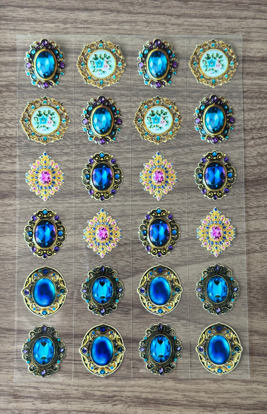 Blue & Pink Jewels Sheet