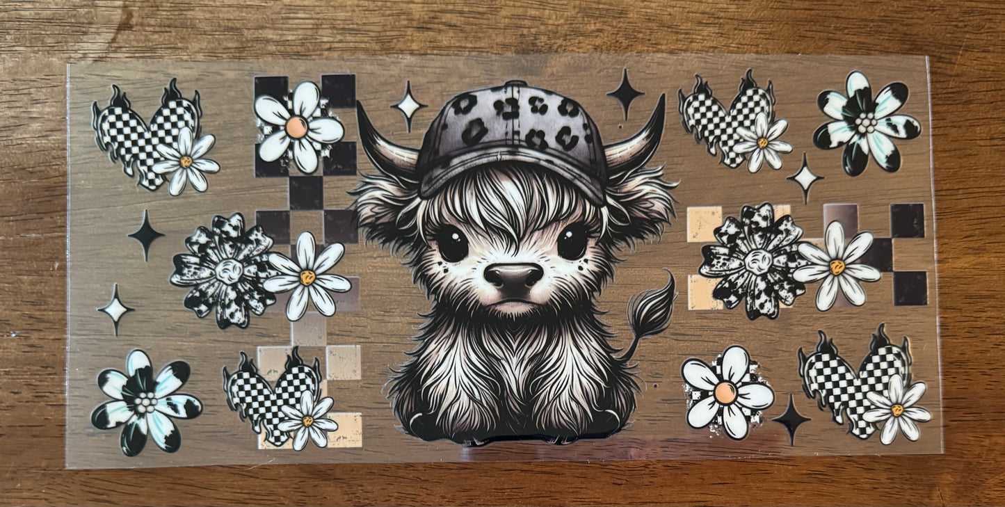 Cute Grey Cow Cup Wrap