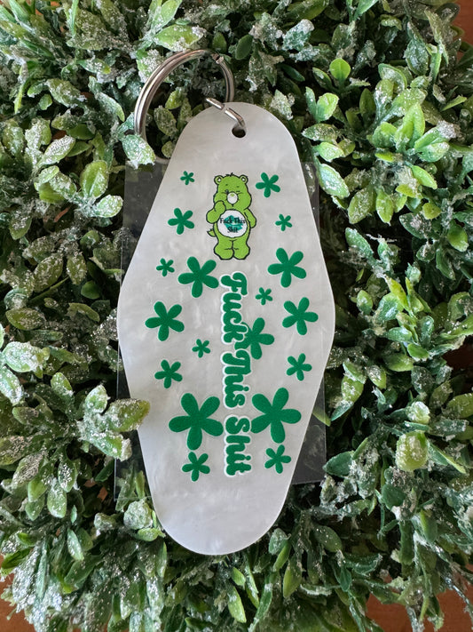 Green F This Bear Keychain Decal