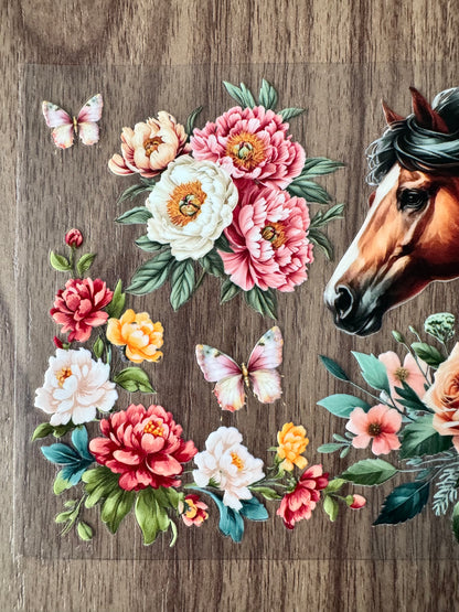 Flowery Brown Horse Cup Wrap