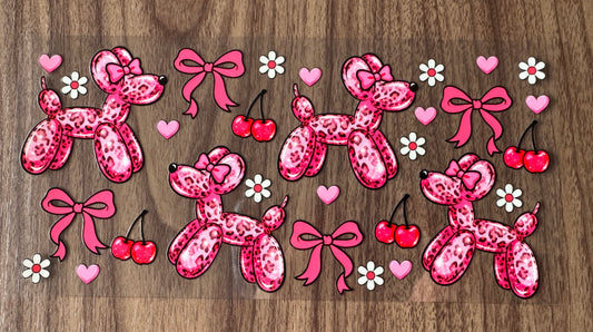Pink Leopard Balloon Dogs Cup Wrap