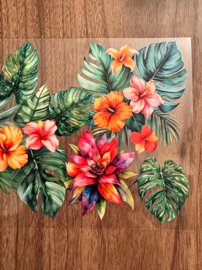 Flowery Palm Leaves Cup Wrap