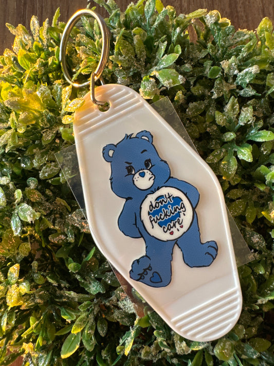 Dark Blue Swear Bear Keychain Decal