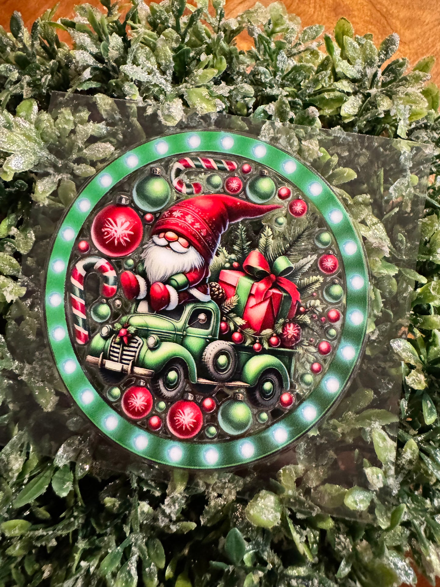 Christmas Gnome Circle Decal