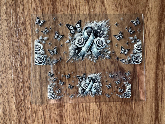 Silver Awareness Ribbon Mini Wrap