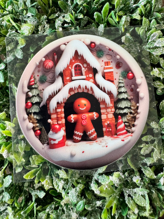Gingerbread House Circle Decal
