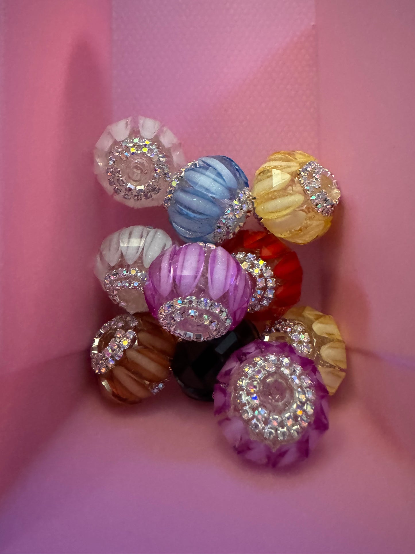 Fancy Puffy Crystal Beads (3pcs)