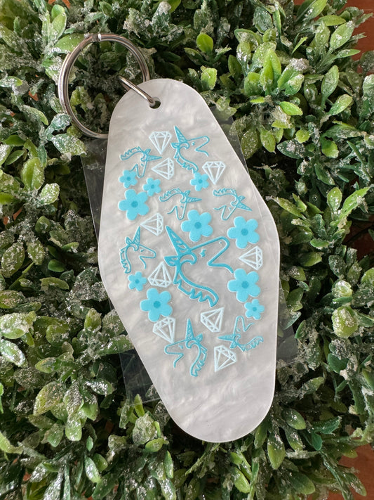 Diamonds and Unicorns Keychain Decal